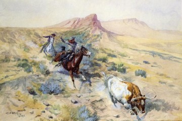 El desertor del rebaño 1902 Charles Marion Russell Pinturas al óleo